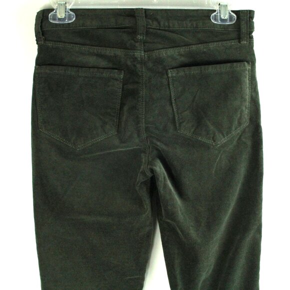 L'AGENCE Margot Mid Rise Moss Green Rich Velvet Signature Skinny Jeans 25 NWT - Picture 5 of 6